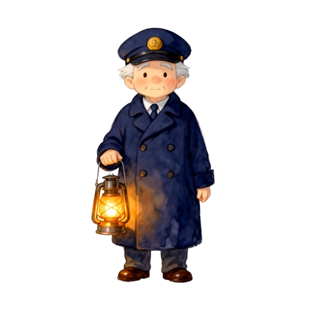 The lighthouse keeper holding a warm lantern